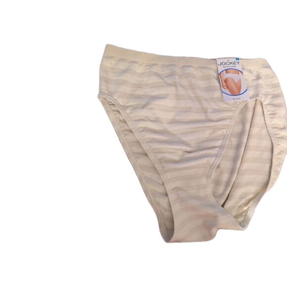 jockey Matte And Shine Hi Cut Size 9/XXL ivory underwear - Picture 1 of 3